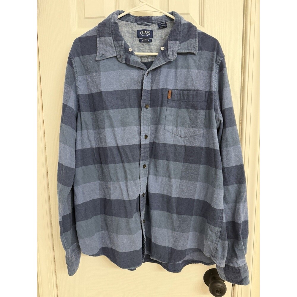 Chaps Men's Stretch Knit Flannel Button Down Shirt Size XL